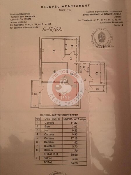 Tineretului | 3 camere | 65mp | Decomandat | B12436